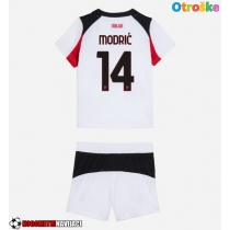 Otroške Nogometnih dresov AC Milan Luka Modric #14 Gostujoči 2025-26 Kratki rokavi (+ hlače)